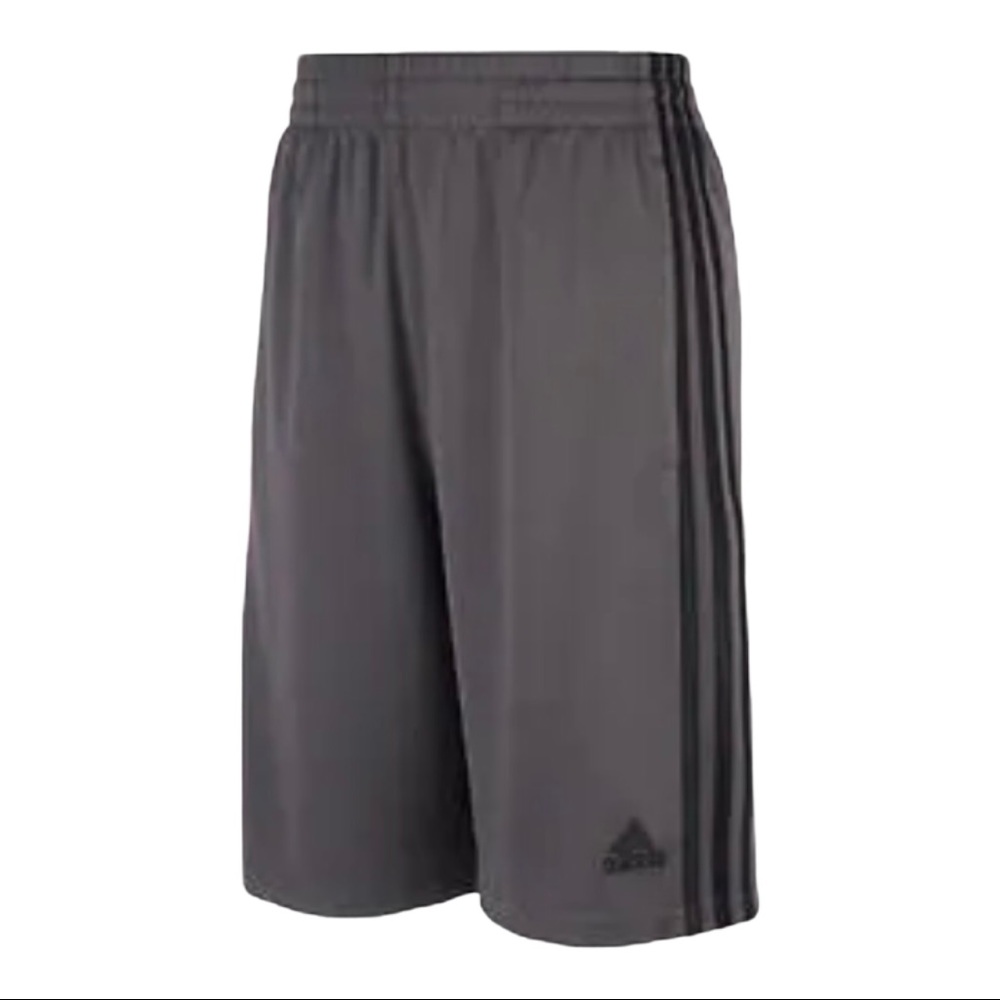 Adidas 3 Stripe Youth Shorts With Pockets Grey New